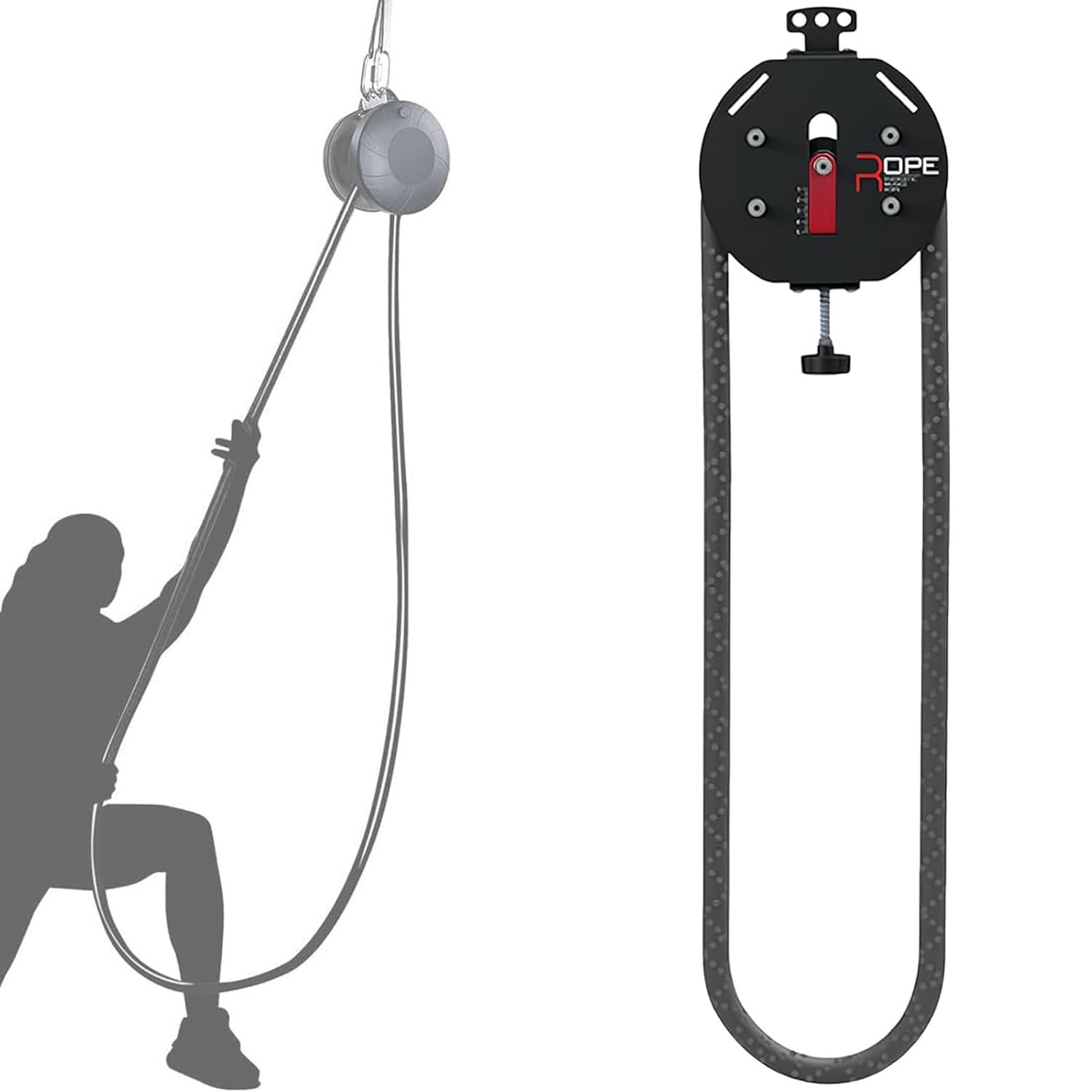 Maszyna do treningu z liną Endless Rope Trainer, sprzęt do ćwiczeń ramion z regulowanym oporem, integruje linę do ćwiczeń i maszynę do treningu oporowego do wszechstronności w domowej siłowni Red