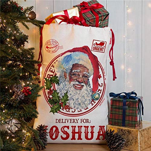 DONL9BAUER Bolsa de regalo de Navidad con cordón, personalizable, diseño vintage, color...