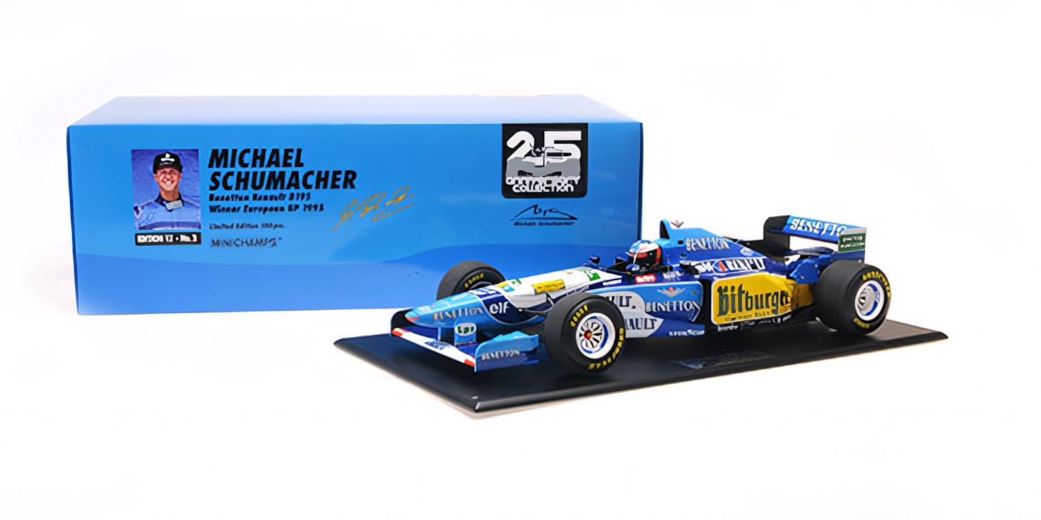 Minichamps 517952101 - Benetto. Renaul. B195 Michael Schumacher Winner European GP World Champion 1995 - Scala 1/12 - Auto in Miniatura da Collezione
