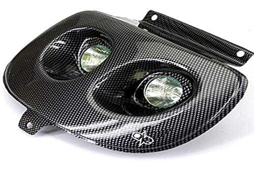 one by Camamoto Masque de Phare, Avant Compatible avec (cod 77201315 Maschera faro anteriore alogena di Colore carbonio compatibile Con MBK Booster...