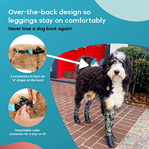 Walkee Paws New Deluxe Easy-On Dog Boot Leggings, Seen On Shark Tank, Protects From Winter, Cold, Wet & Snow, Allergens & Chemicals, Never Lose A Boot Shoe Or Sock Again (Camo, Small/Medium) #TOP1