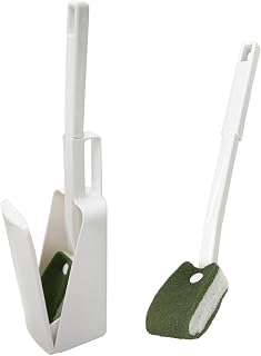 オーエ 马桶刷 约长37.5×宽8×深9.5厘米 白色 马桶清洁器硬刷 带盒 CH 紧凑型 含研磨剂无纺布
