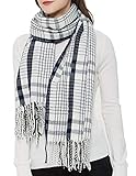 Wander Agio Womens Fashion Long Shawl Big Scarves Grid Winter Warm Large Scarf Small Plaid Black White 1