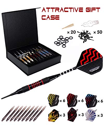 image for Turnart Professional Soft Tip Darts Set for Electronic Dartboard - 9 P