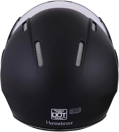 Miniatura 6 de Harssidanzar Casco de motocicleta con visera única, cara abierta, motocicleta, scooter, ciclomotor, casco crucero, aprobado por DOT, para hombres y