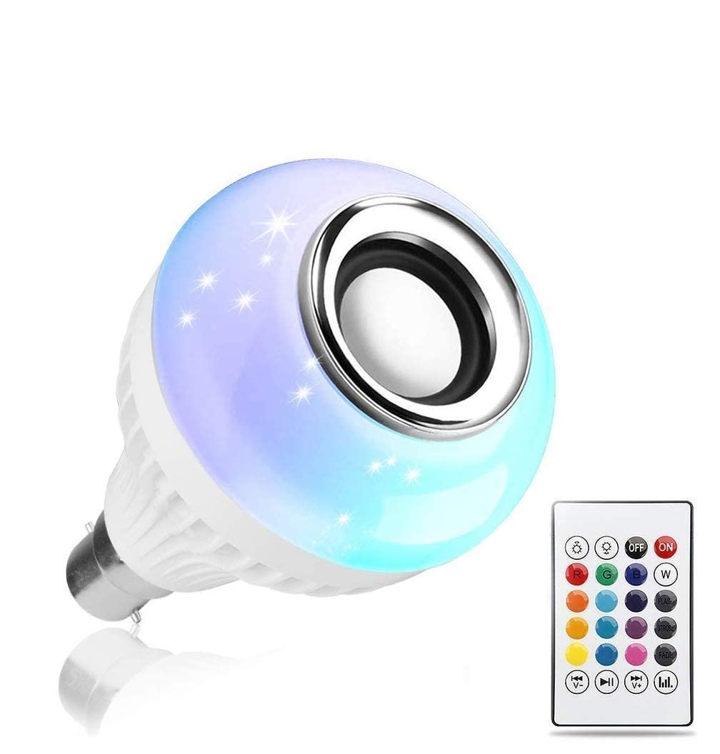 ANNTARA FIRST LED Music Light Bulb, B22 led Light Bulb with Bluetooth Speaker RGB Self Changing Color Lamp Built-in Audio Speaker for Home, Bedroom, Living Room, Party Decoration