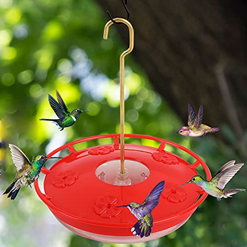 Hummingbird Feeders for Outdoors - No Leak Humming Bird Feeder, Easy to Clean & Fill, High View Perch, 5 Feeder Ports, Perfect for Hanging on the Tree,Yard. Hanger, Brush Incl, 14 Oz by eggs sound - Used condition - US$12.01