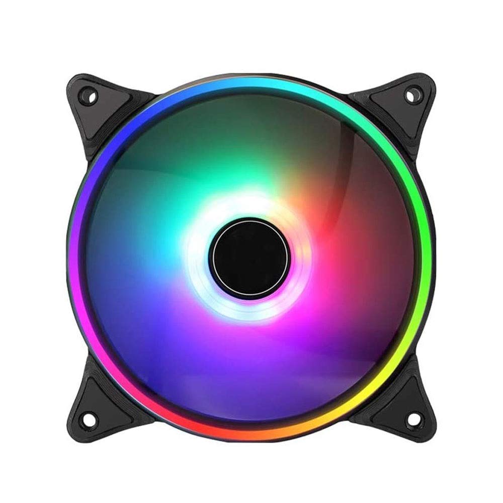 4 Feet PWM 120mm RGB Computer Chassis Fan Ultra-Quiet PC Cooling Fan Computer Chassis CPU Radiator And Radiator Ultra-Quiet Seven Blades Cool Down Inside And Outside Streamer Chassis Cooling Fan