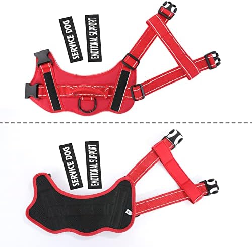 voopet Service Dog Harness, Emotional Support Pet Vest Harness, Reflective Breathable and Adjustable No-Pull ESA Dog Harness for Small Medium Large Dogs (with 4 PCS Removeable Tags) - 3