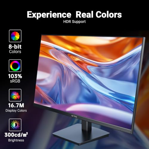 Image of KTC 24 Inch FHD 1080P 100Hz Computer Monitor, VA Panel PC Gaming Monitor, HDMI VGA Ports, 4000:1 Contrast, LowBlue Mode, Ergonomic Tilt Eye Care for Home Office