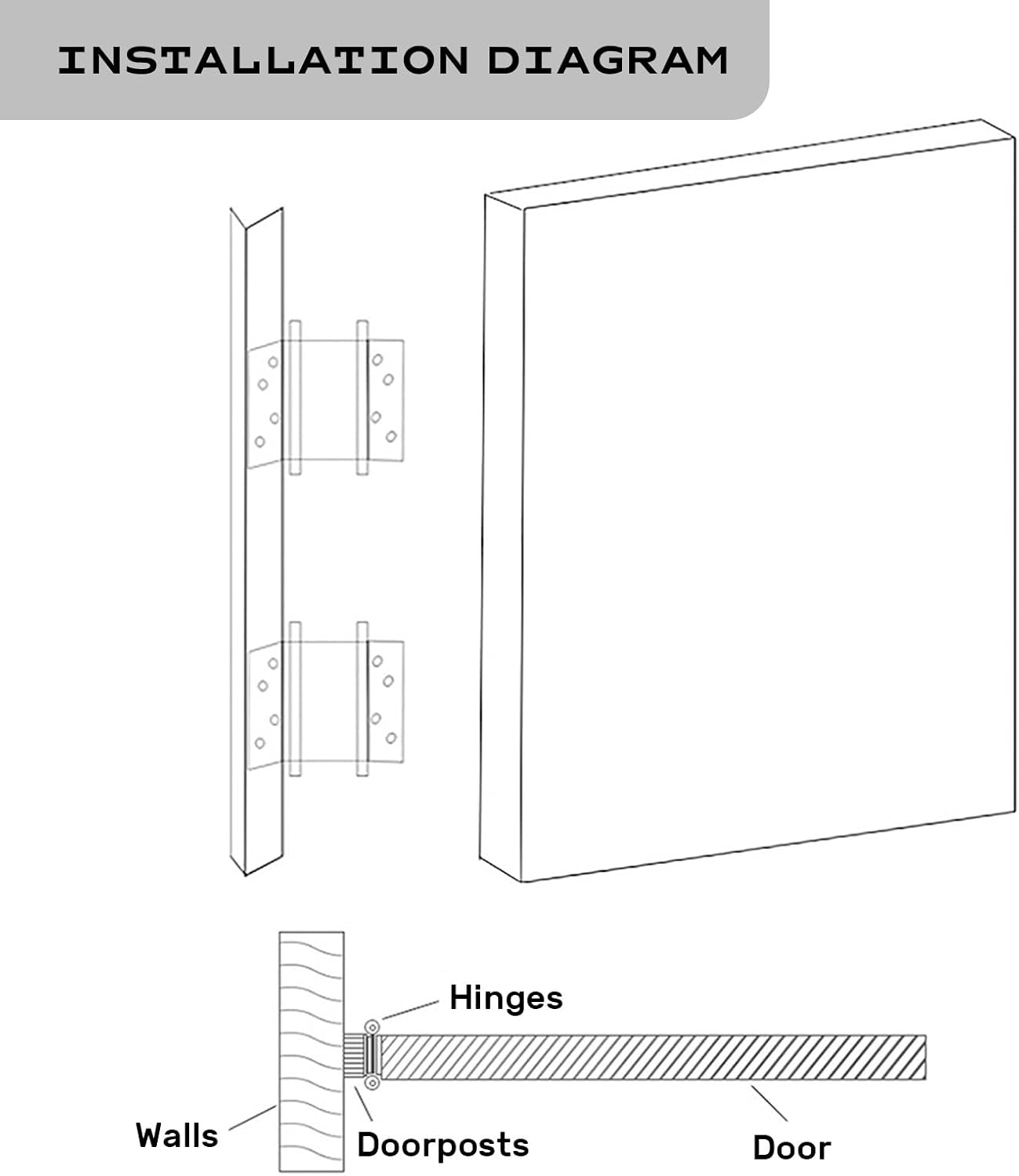 Pine Cafe Saloon Doors - Solid Wood Single Swinging Doors for Pub Bar/Hallway Entrance - Auto Close Kitchen Partition Door for Outdoor/Interior/Garden/Patio