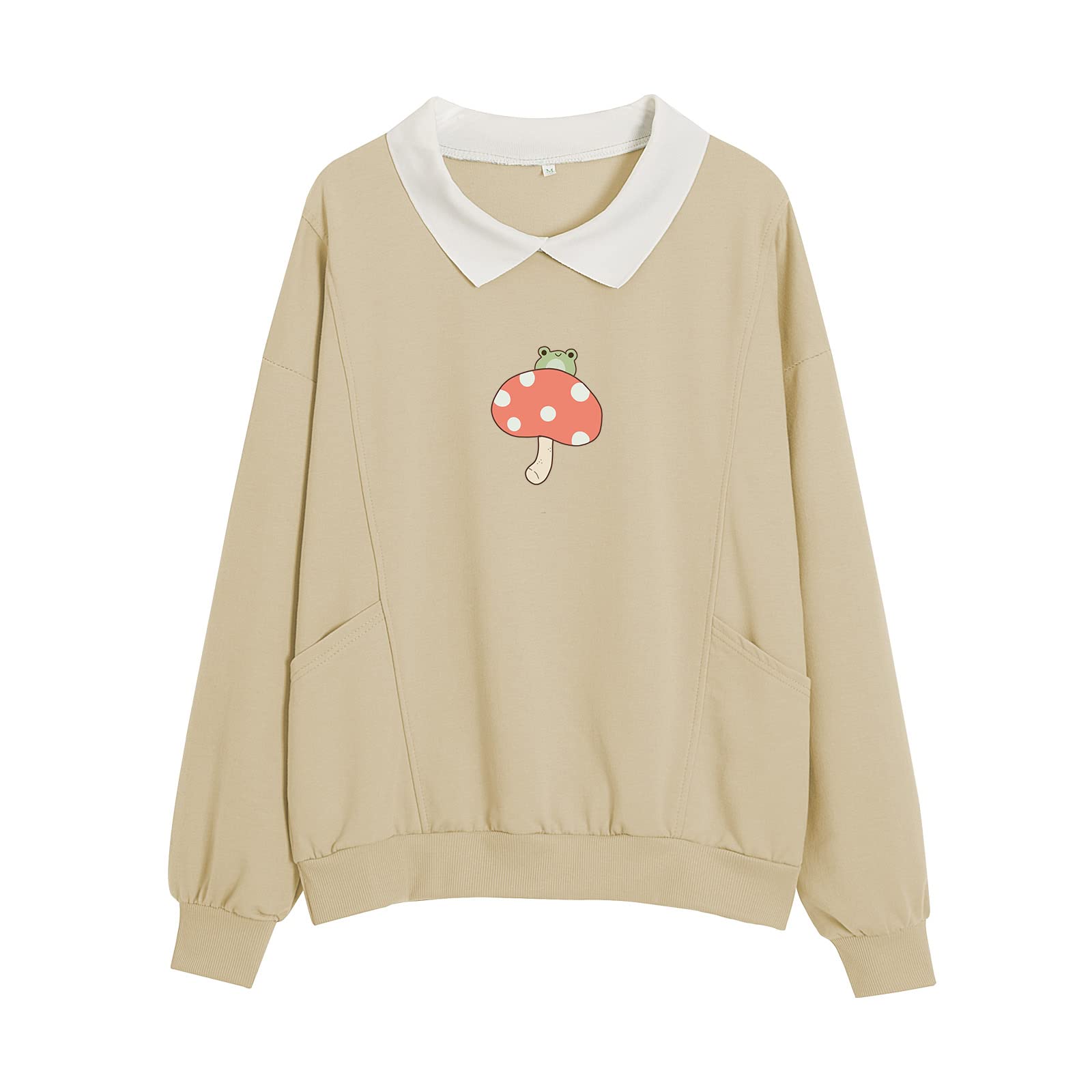 Womens Sweatshirt H And M Collared Sweatshirt Women Off-White COOL - Main Image