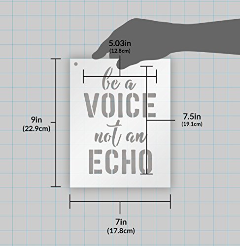 Be A Voice Not An Echo By Studior12 | Rustic Inspirational Quote - Reusable Mylar Template | Painting, Chalk, Mixed Media | Wall Art, Diy Home Decor - Stcl1520_3 - Select Size (7" X 9") #TOP4