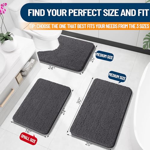 Olanly Bathroom Rugs 24X16, Extra Soft Absorbent Chenille Bath Rugs thumb #1