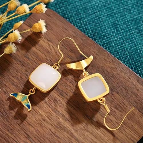 Boucles d'oreilles ethniques légères pour oreilles sensibles au style palais rétro - 3