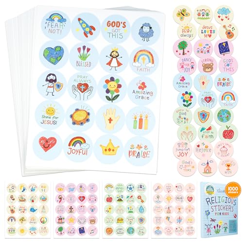Decorably 1 000 Christian Stickers for Kids Bulk
