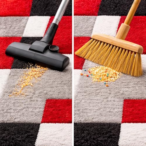 Image of 3D Shaggy Polyester Carpet Rug Runner Area Mats for Bedroom /Living Area /Home with Anti Slip Backing Soft /Fluffy Hight Pile - (3D Red B, 2x6 feet)