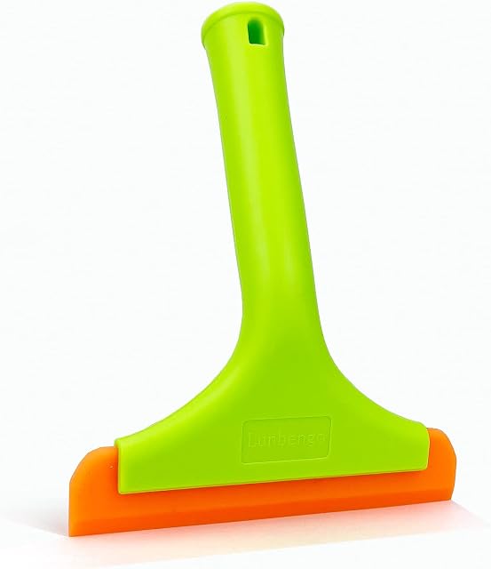 Lunbengo Soft Silicone Glass Squeegee, Streak-free Car Squeegee Shower Squeegee, for Window, Mirrors, Bathroom Door, Car Windshield, Window Tinting Film Application, 19 x 15 cm, Light Green