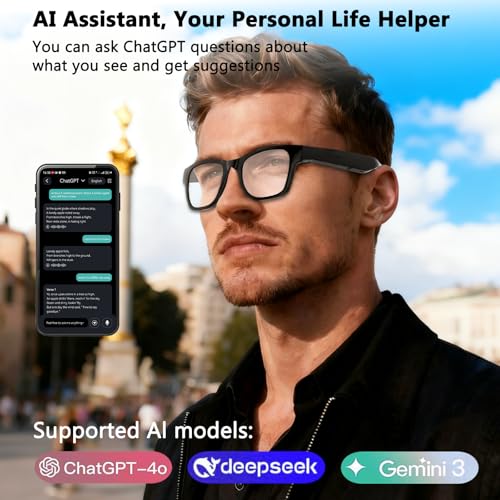 AI Translation Smart Glasses with Chat GPT for Men and Women - Real-time Translator 164 Languages, Music Playback & Hands-Free Calls for Daily Use, Travel - Image 5