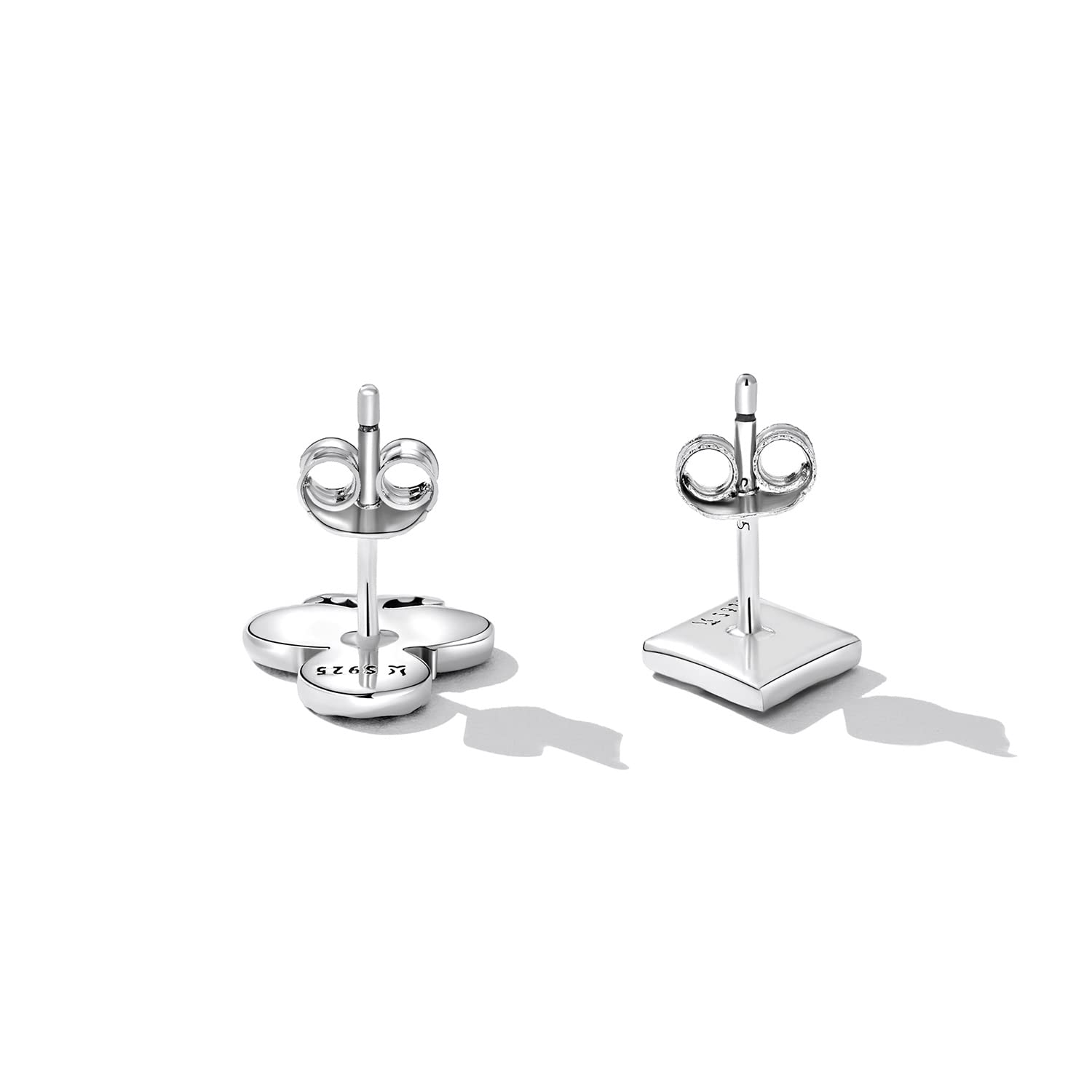RWRAPS Orecchini, Orecchini in Argento da Donna, Orecchini Asimmetrici a Bottone da Poker Orecchini in Argento Sterling 925