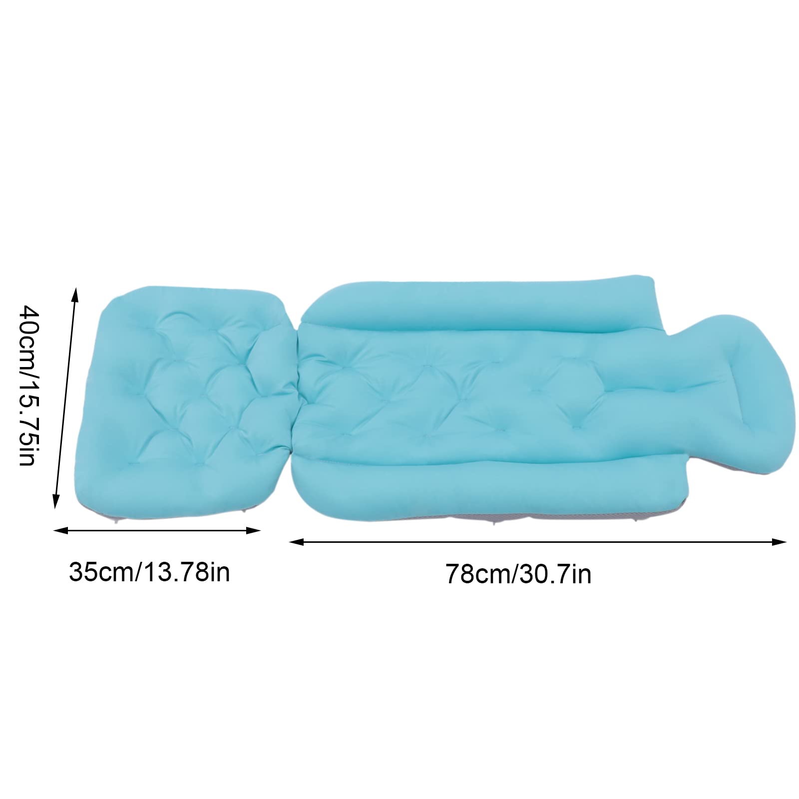 Cojín de baño de cuerpo entero, respaldo trasero, accesorios de baño transpirables, cojín de baño para bañera, puede cabeza, piernas y reposapiés, comodidad para el baño y relajación