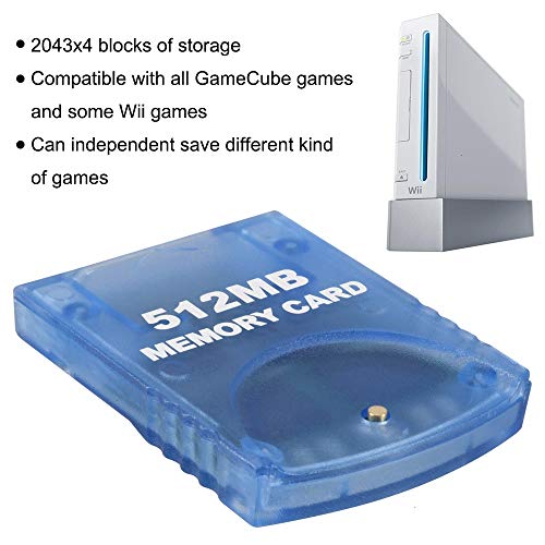 Voyee Memory Card Replacement For Gamecube Memory Card, 512M Compatible With Nintendo Gamecube And Wii Console- Blue #TOP4