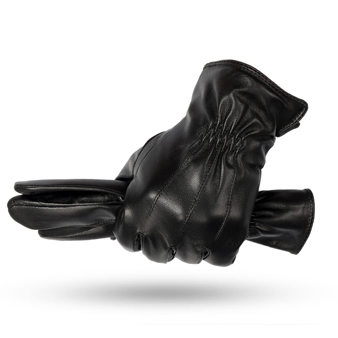 schwarze herren handschuhe Winter Man Lederhandschuhe Warm Leder Lederhandschuhe Schwarz Herren Fäustlinge Plus Flanell Futter Herren Fashion Hand size:Small Jetzt ist Schluss damit! BLACKROX Gym Zubehör die Handschuhe zusammenzuklippen
