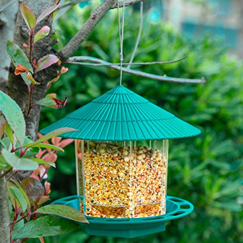 Olasfa Vogelfutterhaus zum Aufhängen Futtersilo Futtersäule für Vögel Grosse Kapazität Futterstationen Futterspender für Wildvögel Aufhängen im Garten Balkon Cover