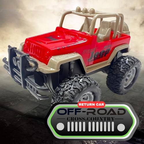 Image of PLUSPOINT Monster Jeep Truck Car Toy Friction Powered 4x4 Mini Rock Crawler, Off Road Set of 3 Cars Crawler 360� Rotating Monster Truck Toys for 3-5 Year Old Boys and Girls - Toddler Car Toys Gifts