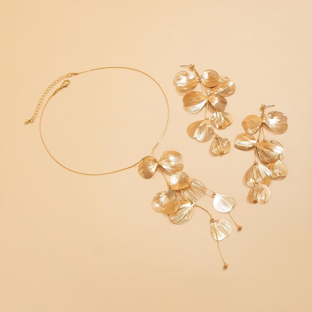 Statement Gold Leaf Choker Necklace for Women Trendy Boho Black Ginkgo Leaves Long Tassel Necklace Aesthetic Beachy Party Jewelry Accessories Gifts - Image 5