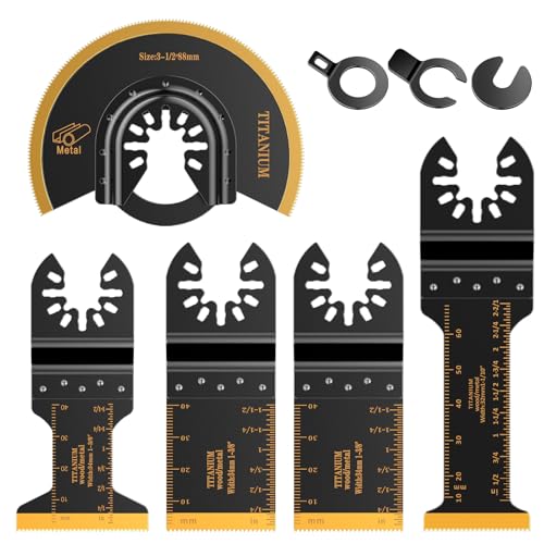 Lame de Scie Oscillante en Titane, Aicoya 5 pièces Lames Accessoi...