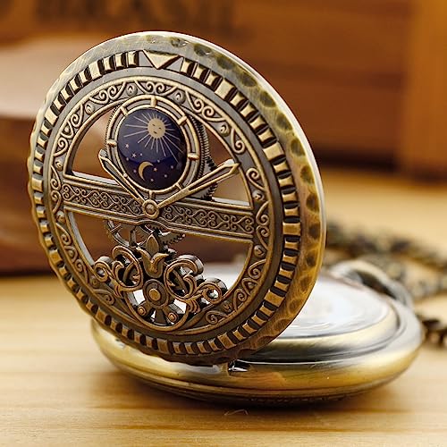 Vintage Mechanical Men's Pocket Watch, Roman Dial Clock Hand Wind Pocket Watch for Men with FOB Chain, MW149, Retro