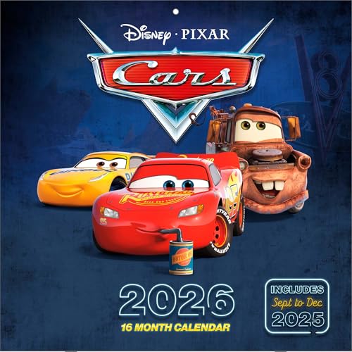 Pyramid - Cars 2026 - Brochure Calendar 30 x 30 cm with Lightning McQueen & Mater - Wall Calendar for Children, Disney & Pixar Fans