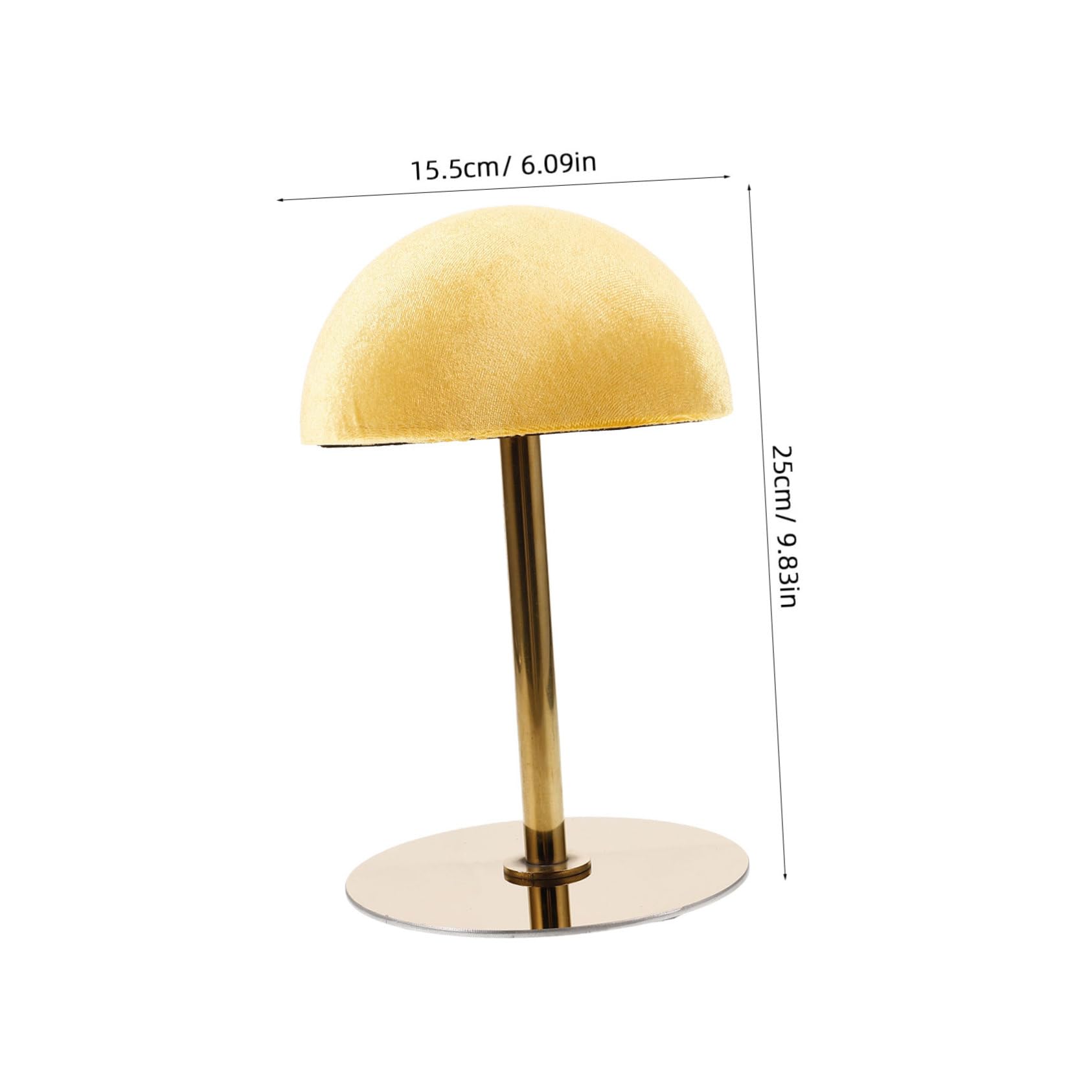 Healvian Soporte para Peluca de Metal Dorado con Ajuste de Elevación