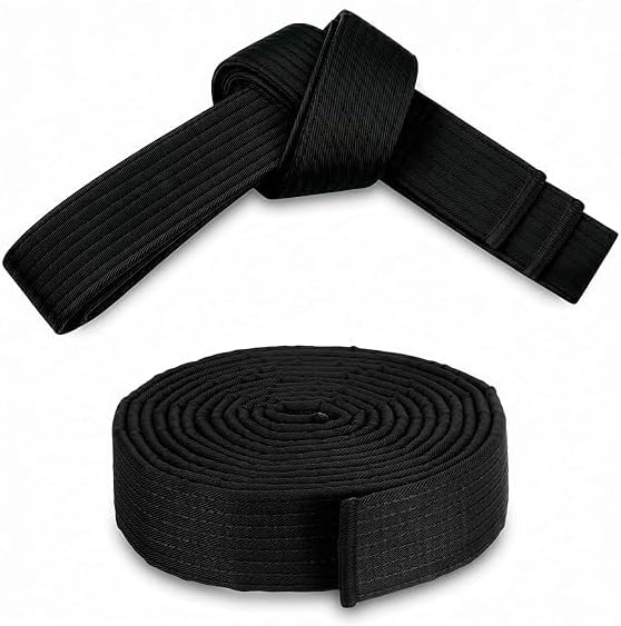 110 Inch Black Karate Belt, 280cm Taekwondo Solid Rank Martial Arts Belts Universal Fit for Judo/Karate/Taekwondo