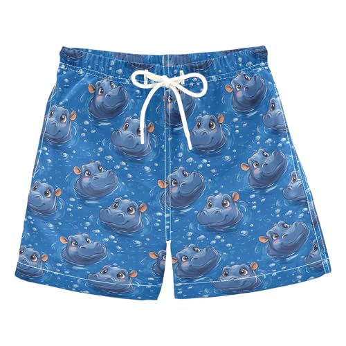 Boys Swim Trunks 2-12 Years Little Boys Quick Dry Hippo Toddler Swimwear Shorts