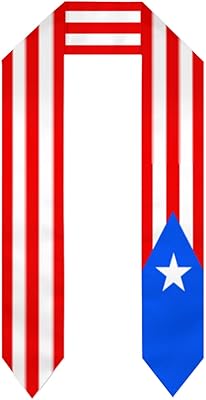 DABOYOZHZH Puerto Rico Puerto Ricans Flag Graduation Shawl Sash Stole Wraps Scraf For International Study Pride Women Men