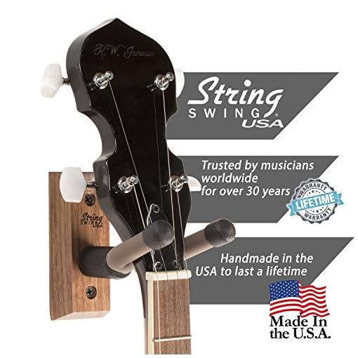 Banjo Hanger Wooden Wall Holder Black Walnut Hardwood String Swing Cc01B-Bw - Image 4
