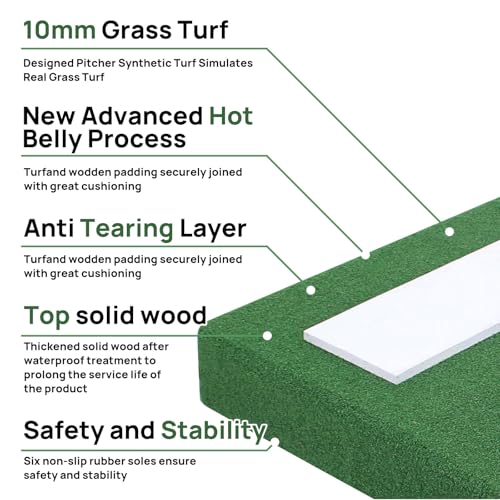 Wemily 4\" Portable Pitching Mound with Regulation Pitching Rubber-30x30x4in Pitching Mounds for Baseball-Pitching Mounds Ideal for Youth Baseball Training, Indoor and Outdoor Use - Thumbnail 6