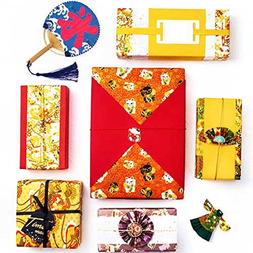 10 Sheets Of Japanese Style Thickened Roller Gift Wrapping Paper For Christmas,Wedding,Birthday,Baby Shower,Valentine,Gift Box Packing Diy Craft,17.3" X 23.23" (Red) #TOP7