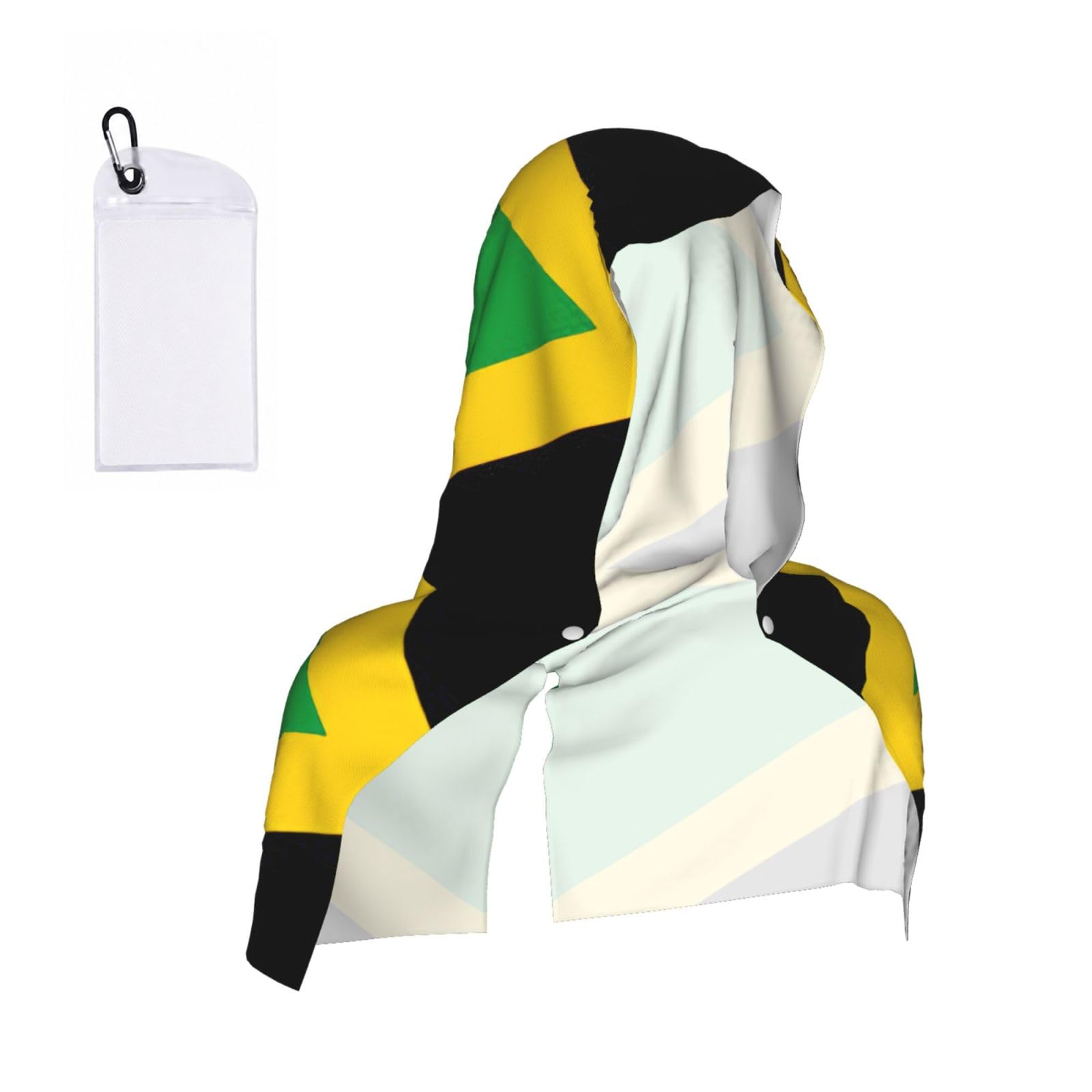 DUWAA Jamaica Flag Print Cooling Hooded Sports Towel, 30×60cm Quick Drying Summer Cool Head Wrap For Neck And Face