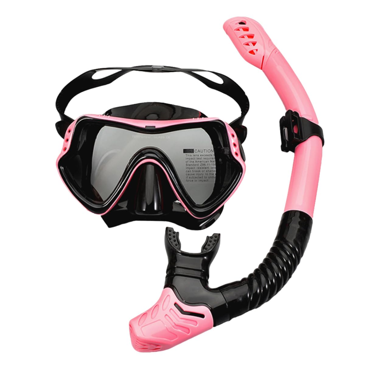 Occhialini da Snorkeling Rosa in Silicone per Ragazzo Ragazza | Lente Singola, Fori di Drenaggio Unidirezionali, Fascia Elastica Alta, Set per Respirazione e Scarico Acqua