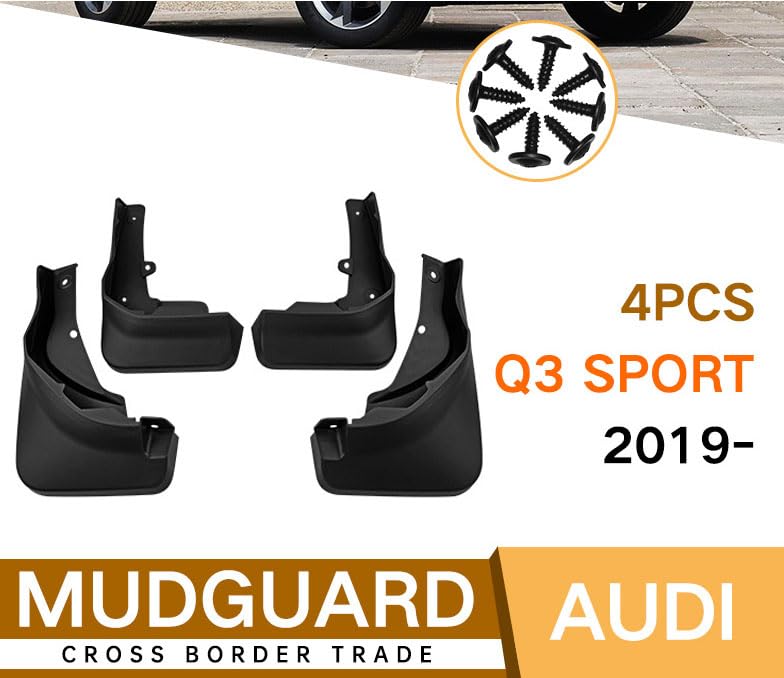 Paraspruzzi per Audi Q3 2011-2018 in plastica nera 4x