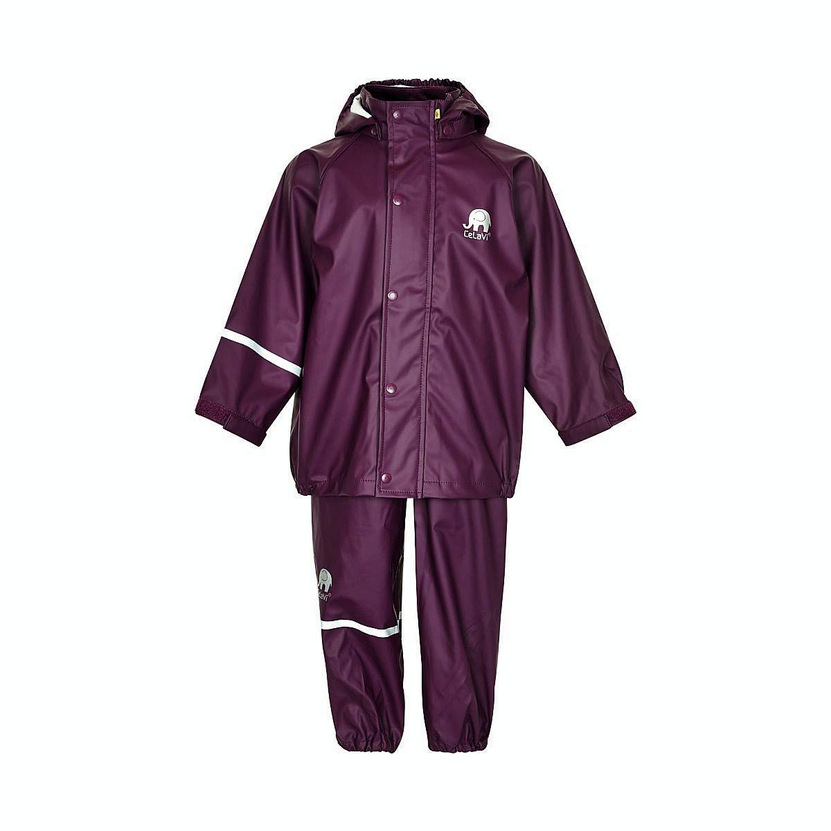 Celavi Unisex Purple (Violett ) Basic Rainwear Suit Solid Raincoat