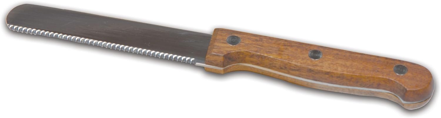 PICNIC TIME Cheese Knife with Wooden Acacia Handle, Premium 7.5" Steel Stainless Cheese Knife for Charcuterie and Spread, Perfect as Butter Cutter, Slicer, and Spreader (Brown & Silver)