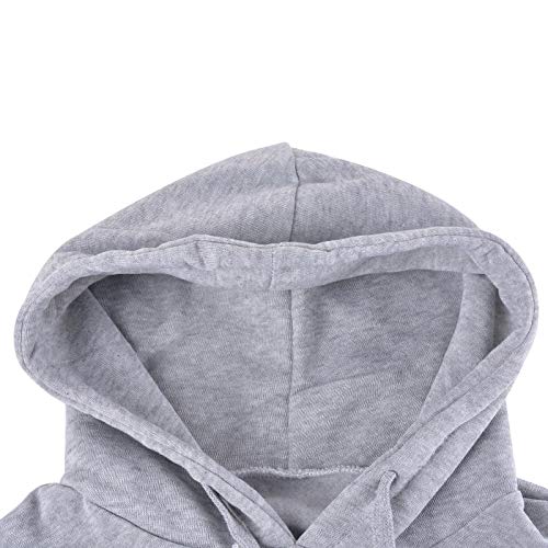 Sweat à capuche femme avec lettres imprimées style pullover moderne gris