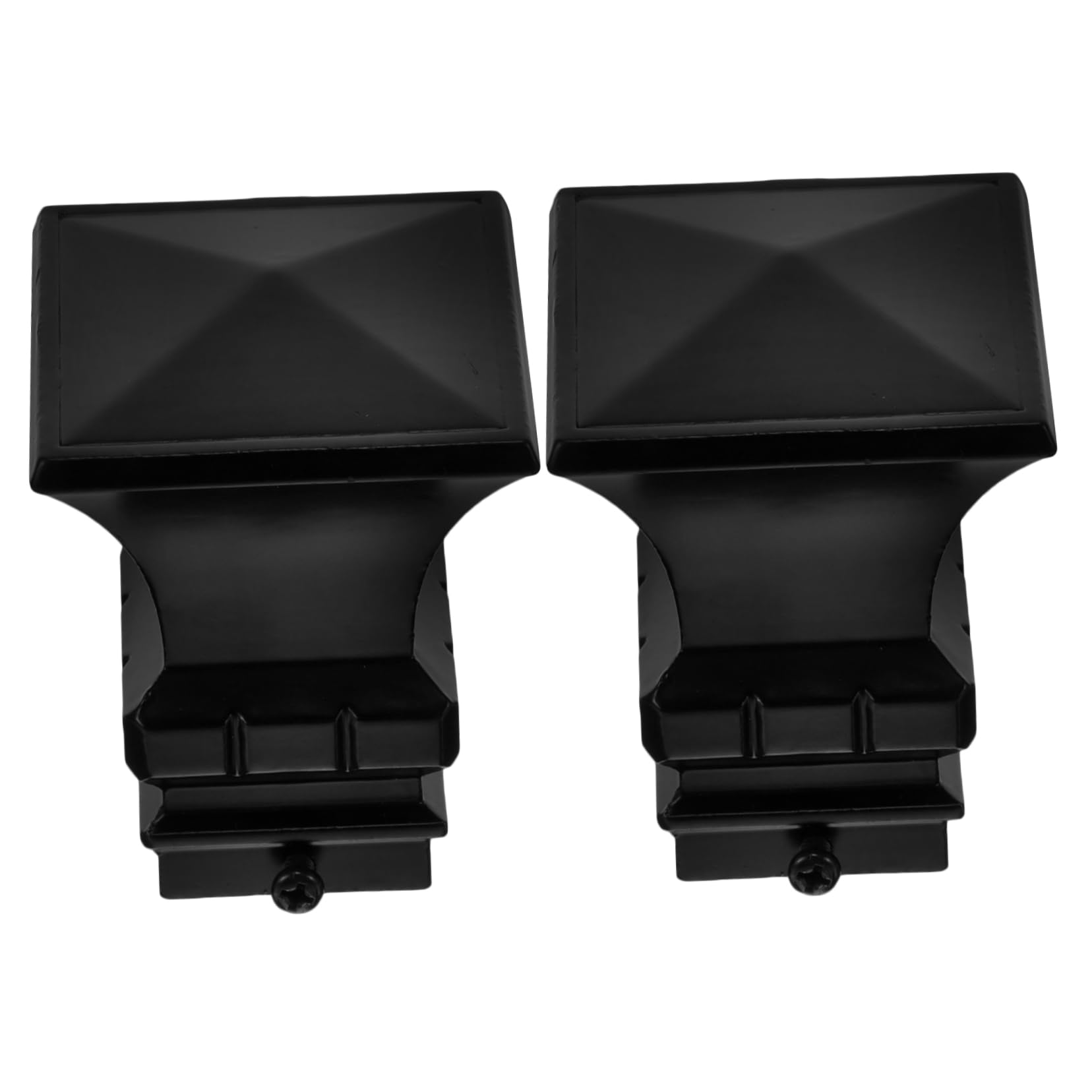 Happyyami Set of 2 Iron Roman Club Head Curtain Rod Ends Reinforced Cap Finials for Modern Homes