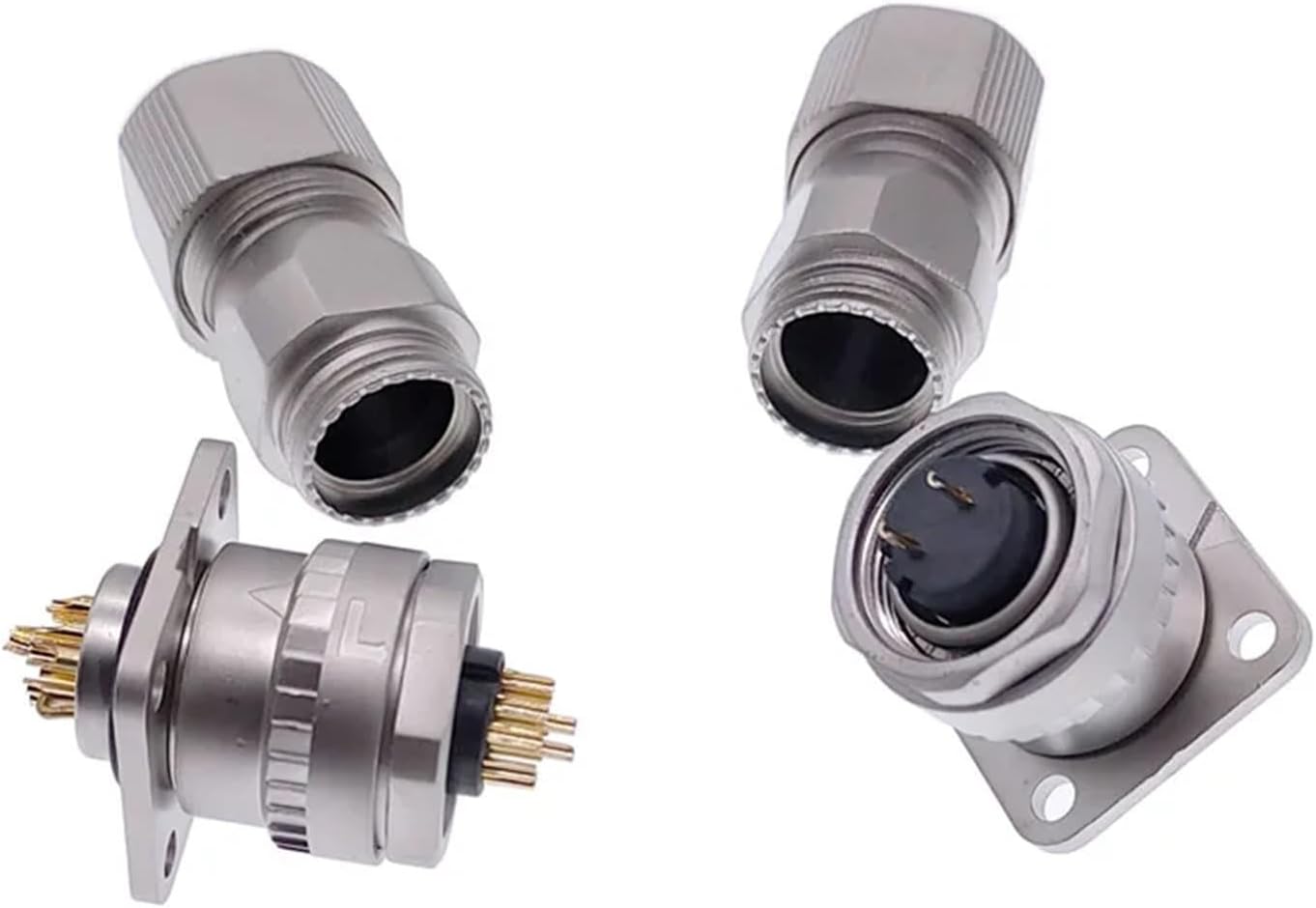 DB15 Data Cable Connector VGA Panel Mounting D Type 3 Rows 15pin Port Socket Female Male Adapter DP15 1Pcs(Angle 2Pin)