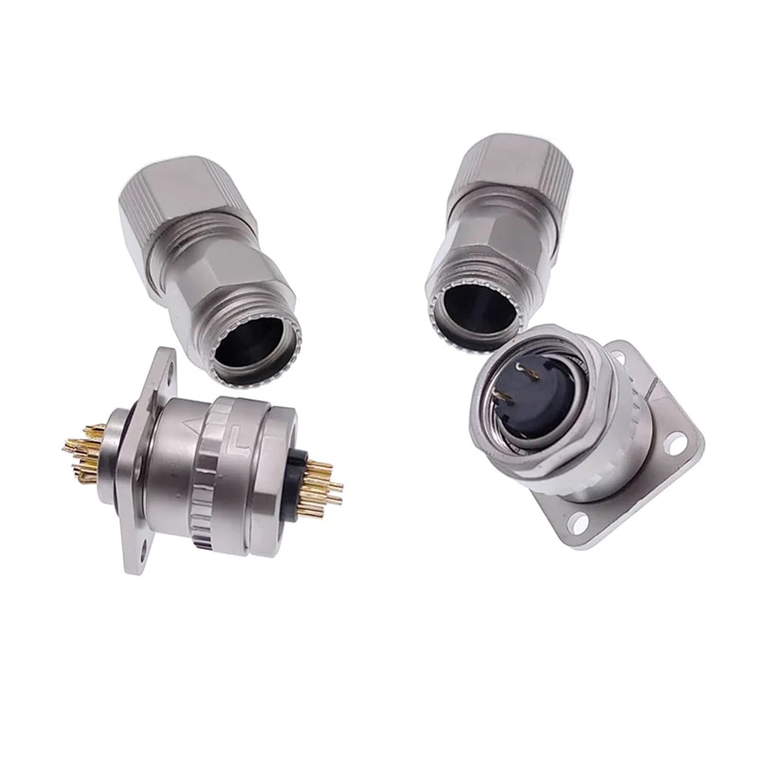 1Pcs Connector CM10 10pin Angle Straight 2 Core Encoder Socket DDK Metal Connectors(Straight 10Pin)