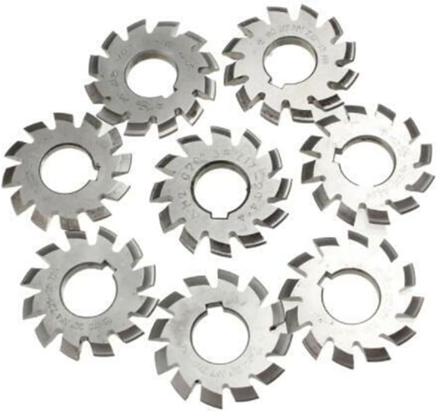 8Pcs HSS M2 Involute Gear Cutter Set 22Mm Bore PA 20° Module 2 Milling Tools For Ferrous Non-Ferrous Materials